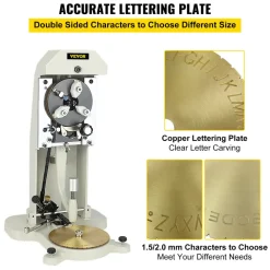 VEVOR Inside Ring Engraver Double Sided Dial Ring Engraver Stamper 1.5mm-2.0mm Character Letter Block Ring Engraver Machine for Rings Inner Engraving