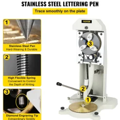 VEVOR Inside Ring Engraver Double Sided Dial Ring Engraver Stamper 1.5mm-2.0mm Character Letter Block Ring Engraver Machine for Rings Inner Engraving