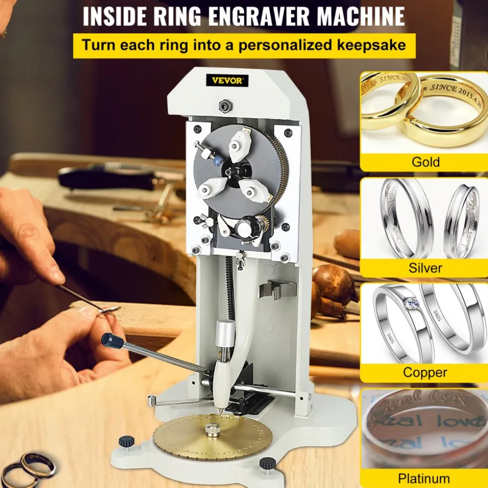 VEVOR Inside Ring Engraver Double Sided Dial Ring Engraver Stamper 1.5mm-2.0mm Character Letter Block Ring Engraver Machine for Rings Inner Engraving