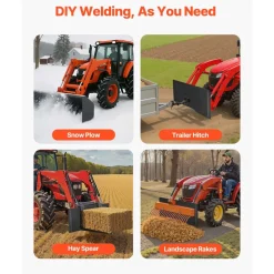 VEVOR 1/2 in Skid Steer Mount Plate Universal Quick Attach Mount Plate, Easy to Bolt, 9000 lbs Load Capacity, Heavy Duty Steel Loader Plates Compatible with Kubota Bobcat Skid Steers and Tractors