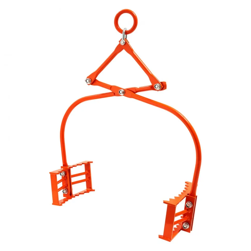 VEVOR 24in Stone Lifting Tongs, 2-Claw Rock Tongs, Heavy Duty Steel Log Tongs, 1100LBS Lifting Capacity, Swivel Log Grapple, Serrated Claw Design, Easy Chain Hook up Tongs for Stone Blocks & Marble