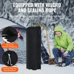 VEVOR Insulated Band Style Gas Cylinder Warmer, Fits 100 lbs Gas Tanks 280W Propane Heater, Fixed Internal Thermostat Max Temp 90 ℉, Durable Waterproof Oxford Fabric, FCC Listed