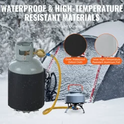 VEVOR Insulated Band Style Gas Cylinder Warmer, Fits 40 lbs Gas Tanks 120W Propane Heater, Fixed Internal Thermostat Max Temp 90 ℉, Durable Waterproof Oxford Fabric, FCC Listed
