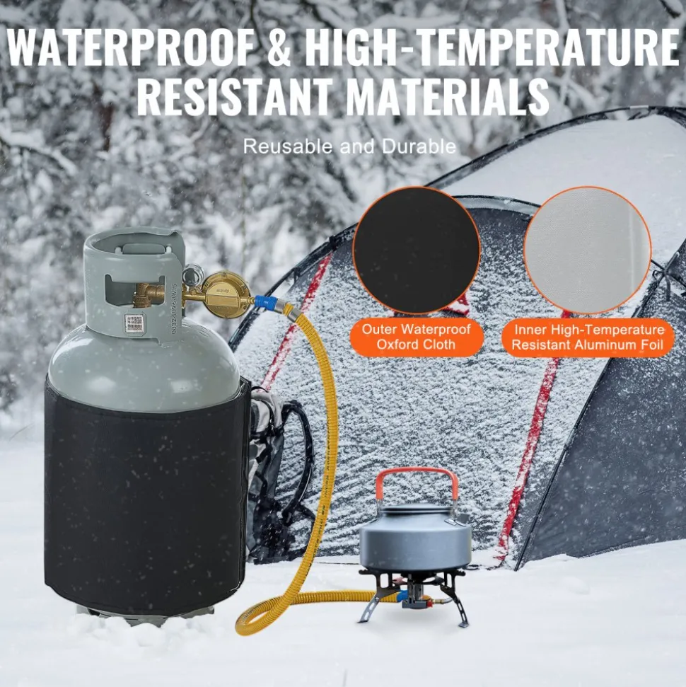 VEVOR Insulated Band Style Gas Cylinder Warmer, Fits 40 lbs Gas Tanks 120W Propane Heater, Fixed Internal Thermostat Max Temp 90 ℉, Durable Waterproof Oxford Fabric, FCC Listed