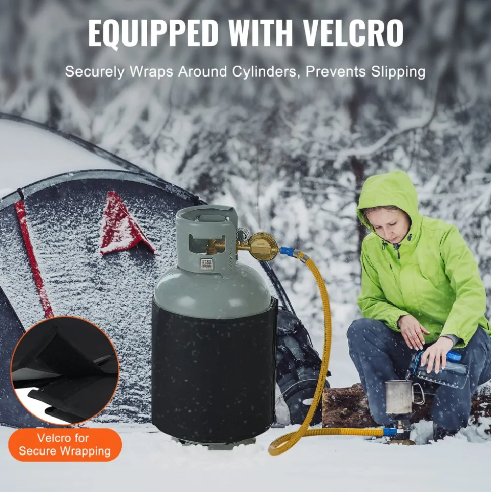 VEVOR Insulated Band Style Gas Cylinder Warmer, Fits 40 lbs Gas Tanks 120W Propane Heater, Fixed Internal Thermostat Max Temp 90 ℉, Durable Waterproof Oxford Fabric, FCC Listed