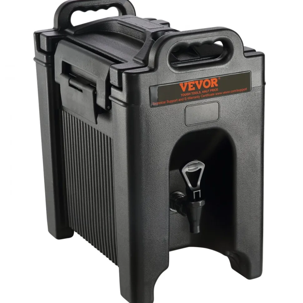 VEVOR Insulated Beverage Dispenser, 2.5 Gallon, Food-grade LDPE Hot and Cold Beverage Server, Thermal Drink Dispenser Cooler with 0.9 in PU Layer Two-Stage Faucet Handle, for Restaurant Drink Shop