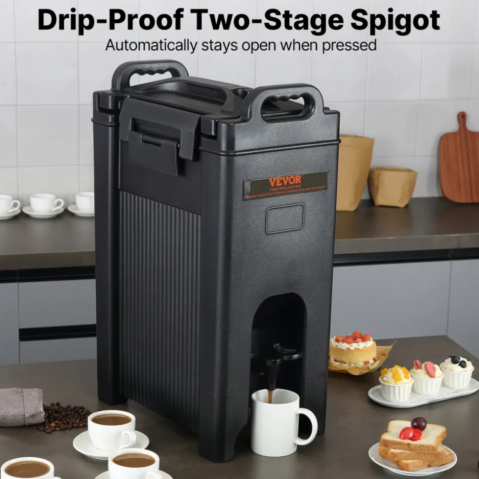 VEVOR Insulated Beverage Dispenser, 5 Gallon, Food-grade LDPE Hot and Cold Beverage Server, Thermal Drink Dispenser Cooler with 0.9 in PU Layer Two-Stage Faucet Handle, for Restaurant Drink Shop