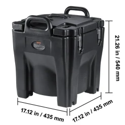VEVOR Insulated Food Carrier, 32Qt Capacity, Stackable Catering Hot Box with Stainless Steel Barrel, Top Load LLDPE Food Warmer with Integral Handles Buckles Stationary Base, for Restaurant Canteen, B