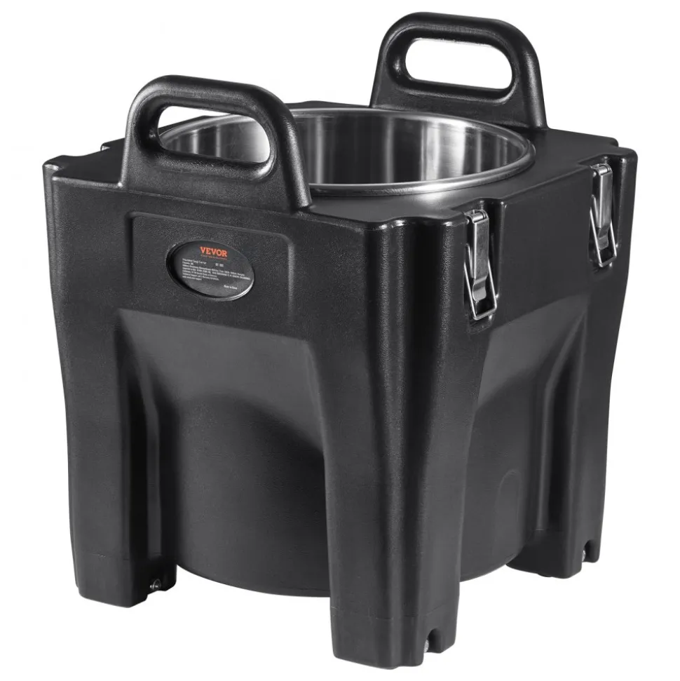 VEVOR Insulated Food Carrier, 32Qt Capacity, Stackable Catering Hot Box with Stainless Steel Barrel, Top Load LLDPE Food Warmer with Integral Handles Buckles Stationary Base, for Restaurant Canteen, B