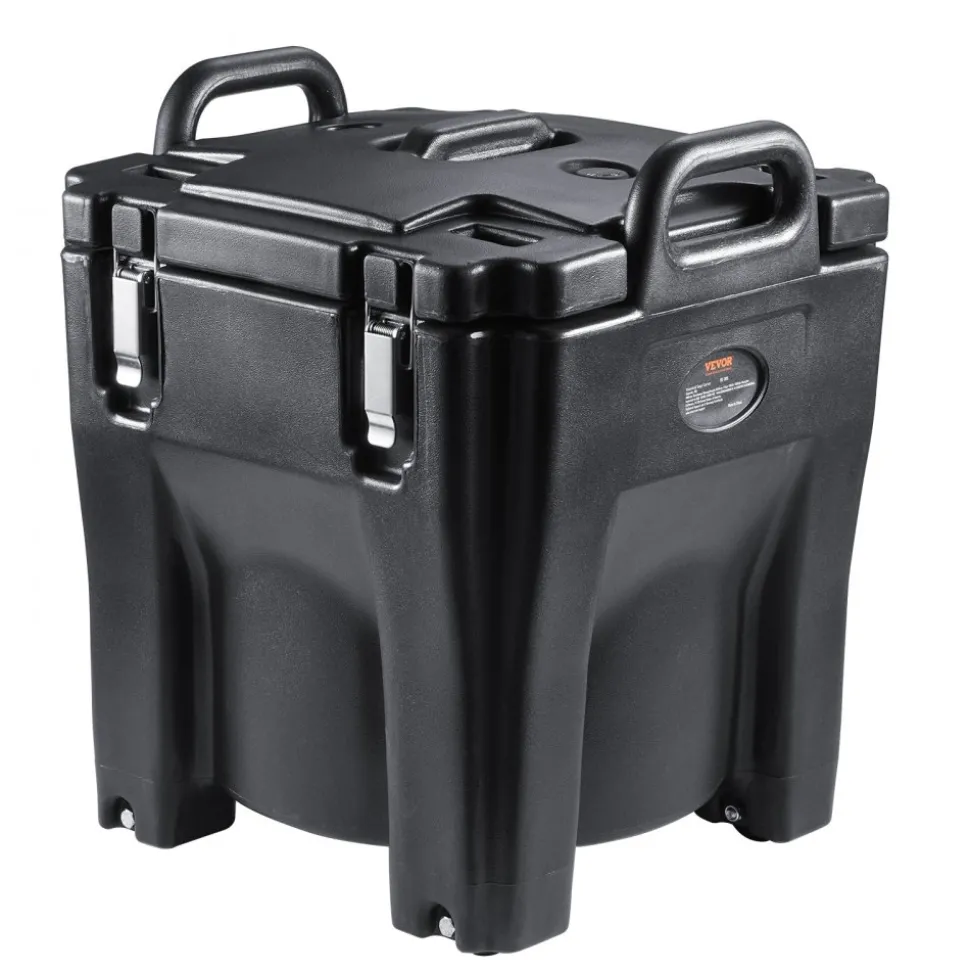 VEVOR Insulated Food Carrier, 32Qt Capacity, Stackable Catering Hot Box with Stainless Steel Barrel, Top Load LLDPE Food Warmer with Integral Handles Buckles Stationary Base, for Restaurant Canteen, B