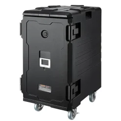 VEVOR Insulated Food Pan Carrier, 109 Qt Hot Box for Catering, LLDPE Food Box Carrier with Double Buckles, Front Loading Food Warmer with Handles, End Loader with Wheels for Restaurant, Canteen, etc.