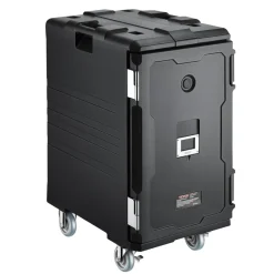 VEVOR Insulated Food Pan Carrier, 109 Qt Hot Box for Catering, LLDPE Food Box Carrier with Double Buckles, Front Loading Food Warmer with Handles, End Loader with Wheels for Restaurant, Canteen, etc.