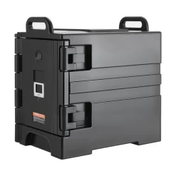 VEVOR Insulated Food Pan Carrier, 81 Qt Hot Box for Catering, Food Box Carrier with Double Buckles, Front Loading Food Warmer with Handles, Stackable End Loader with Wheels for Restaurant, Canteen