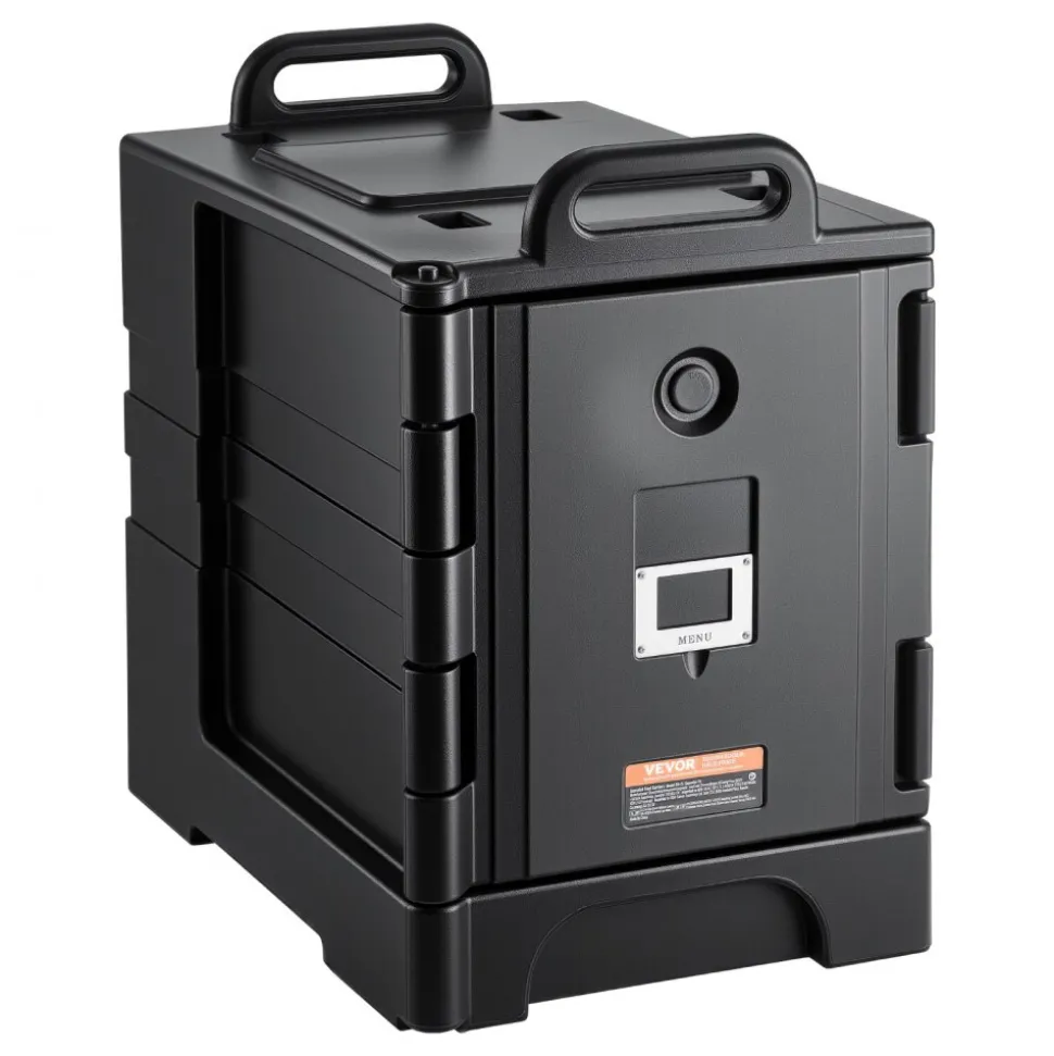 VEVOR Insulated Food Pan Carrier, 81 Qt Hot Box for Catering, Food Box Carrier with Double Buckles, Front Loading Food Warmer with Handles, Stackable End Loader for Restaurant, Canteen
