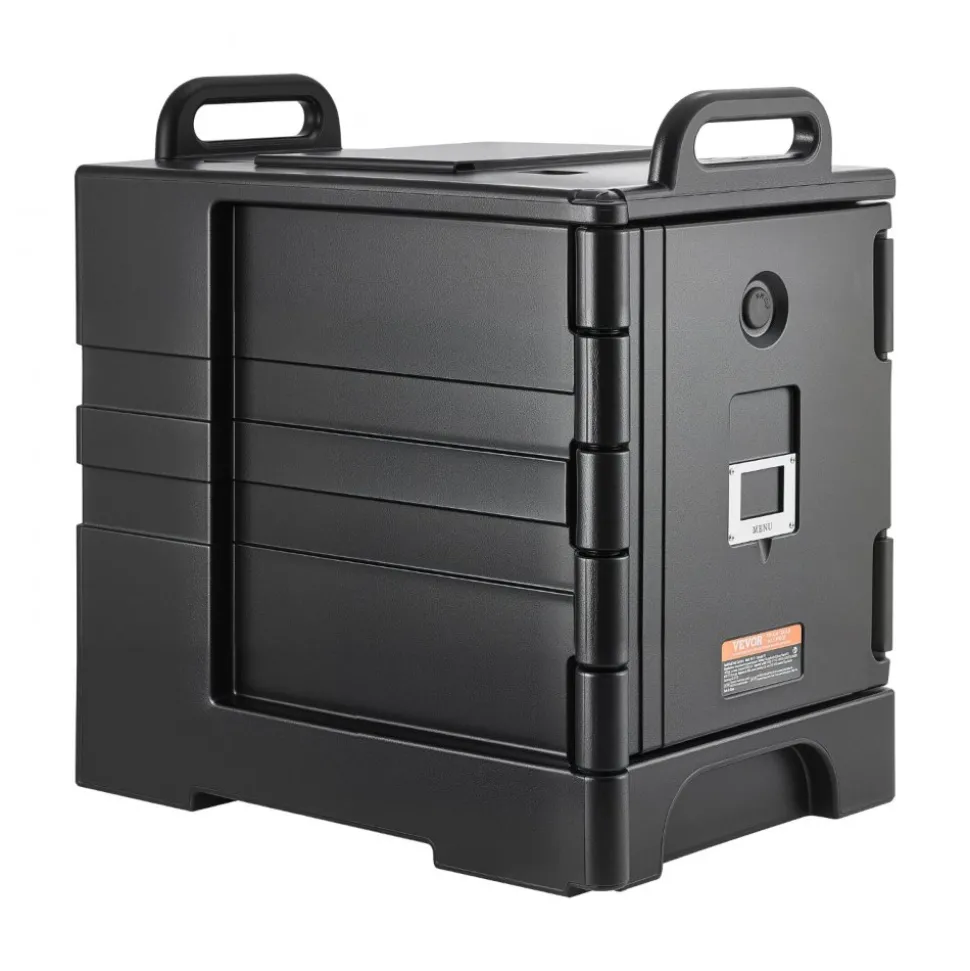 VEVOR Insulated Food Pan Carrier, 81 Qt Hot Box for Catering, Food Box Carrier with Double Buckles, Front Loading Food Warmer with Handles, Stackable End Loader for Restaurant, Canteen