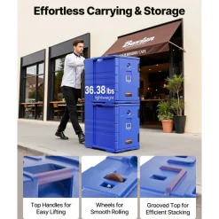 VEVOR Insulated Food Pan Carrier, 95 Qt Hot Box for Catering, Food Box Carrier with Double Buckles, Front Loading Food Warmer with Handles, Stackable End Loader for Restaurant, Canteen