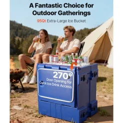 VEVOR Insulated Food Pan Carrier, 95 Qt Hot Box for Catering, Food Box Carrier with Double Buckles, Front Loading Food Warmer with Handles, Stackable End Loader for Restaurant, Canteen