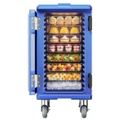VEVOR Insulated Food Pan Carrier, 127 Qt Hot Box for Catering, Food Box Carrier with Double Buckles, Front Loading Food Warmer with Handles, End Loader with Wheels for Restaurant, Canteen