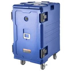 VEVOR Insulated Food Pan Carrier, 127 Qt Hot Box for Catering, Food Box Carrier with Double Buckles, Front Loading Food Warmer with Handles, End Loader with Wheels for Restaurant, Canteen