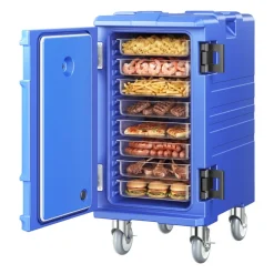 VEVOR Insulated Food Pan Carrier, 127 Qt Hot Box for Catering, Food Box Carrier with Double Buckles, Front Loading Food Warmer with Handles, End Loader with Wheels for Restaurant, Canteen