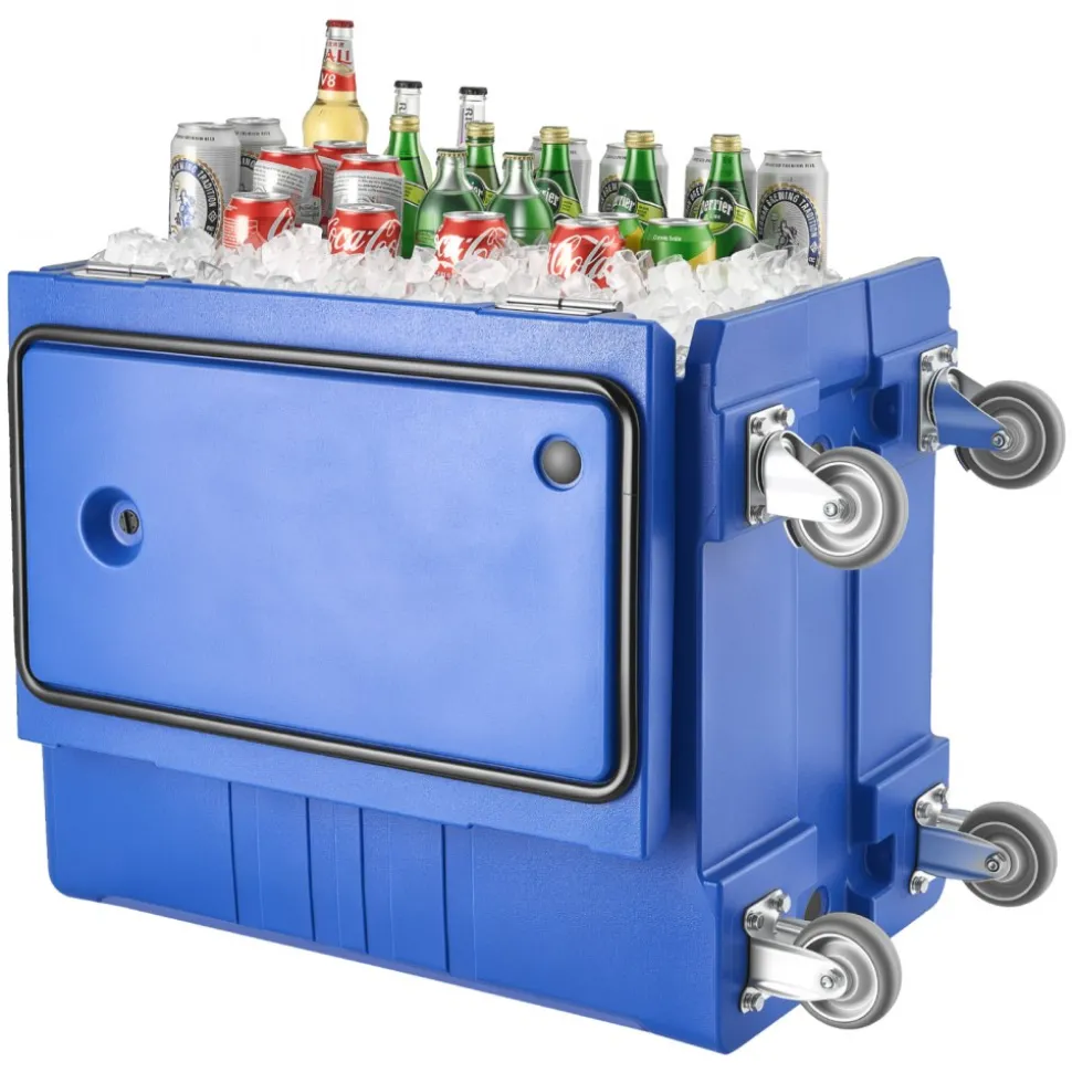VEVOR Insulated Food Pan Carrier, 127 Qt Hot Box for Catering, Food Box Carrier with Double Buckles, Front Loading Food Warmer with Handles, End Loader with Wheels for Restaurant, Canteen