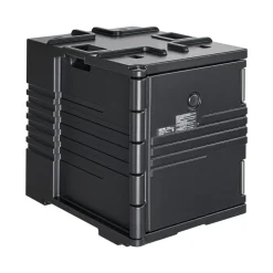 VEVOR Insulated Food Pan Carrier, 82 Qt Non-Electrical Food Warmer, with Wheel & 304 Stainless Steel Latch, LLDPE Stackable Hot Box, for Various Pan Sizes(NOT Included), Fit Catering BBQ Event(Black)