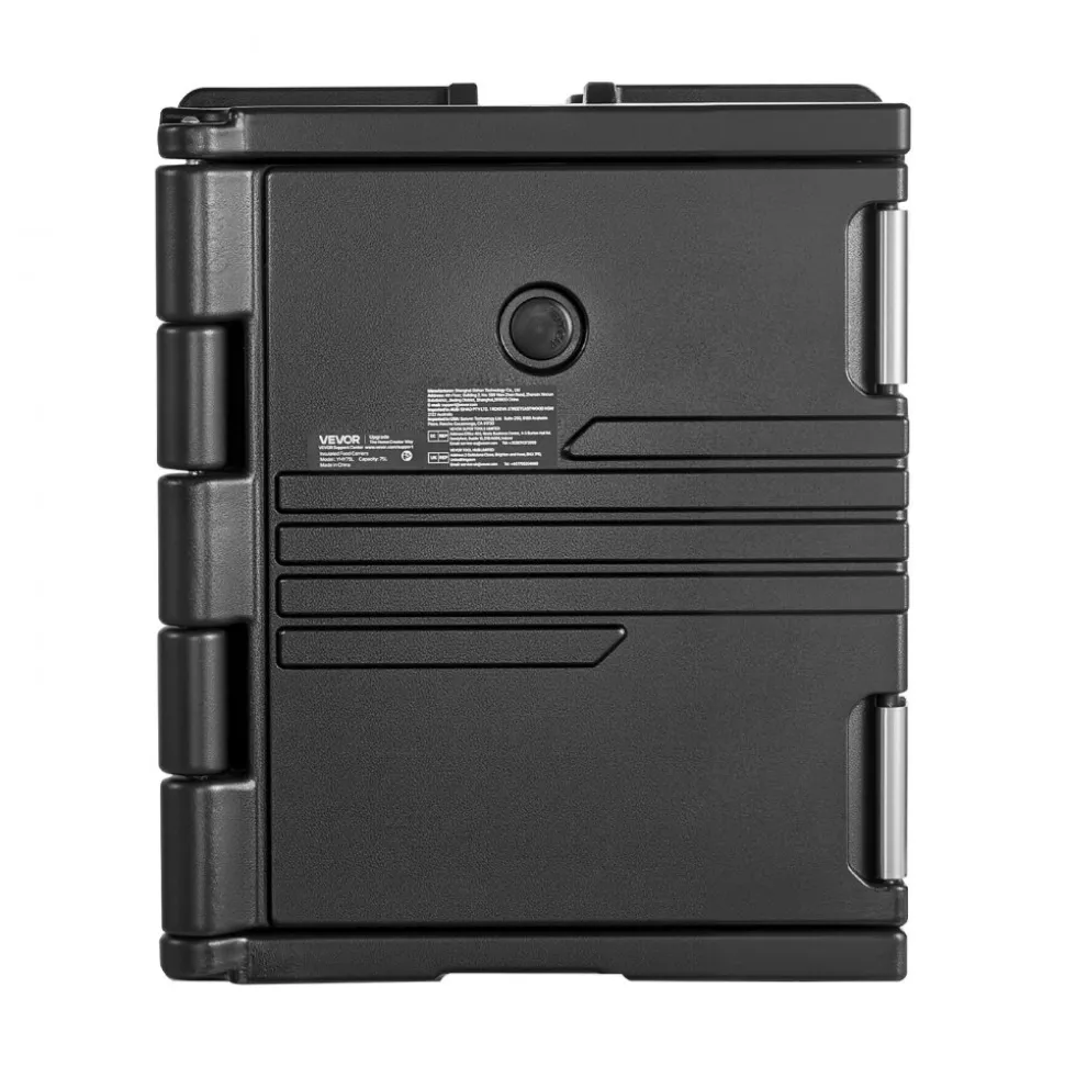 VEVOR Insulated Food Pan Carrier, 82 Qt Non-Electrical Food Warmer, with Wheel & 304 Stainless Steel Latch, LLDPE Stackable Hot Box, for Various Pan Sizes(NOT Included), Fit Catering BBQ Event(Black)