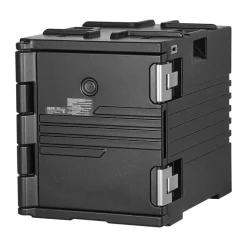VEVOR Insulated Food Pan Carrier, 82 Qt Non-Electrical Food Warmer, with Wheel & 304 Stainless Steel Latch, LLDPE Stackable Hot Box, for Various Pan Sizes(NOT Included), Fit Catering BBQ Event(Black)
