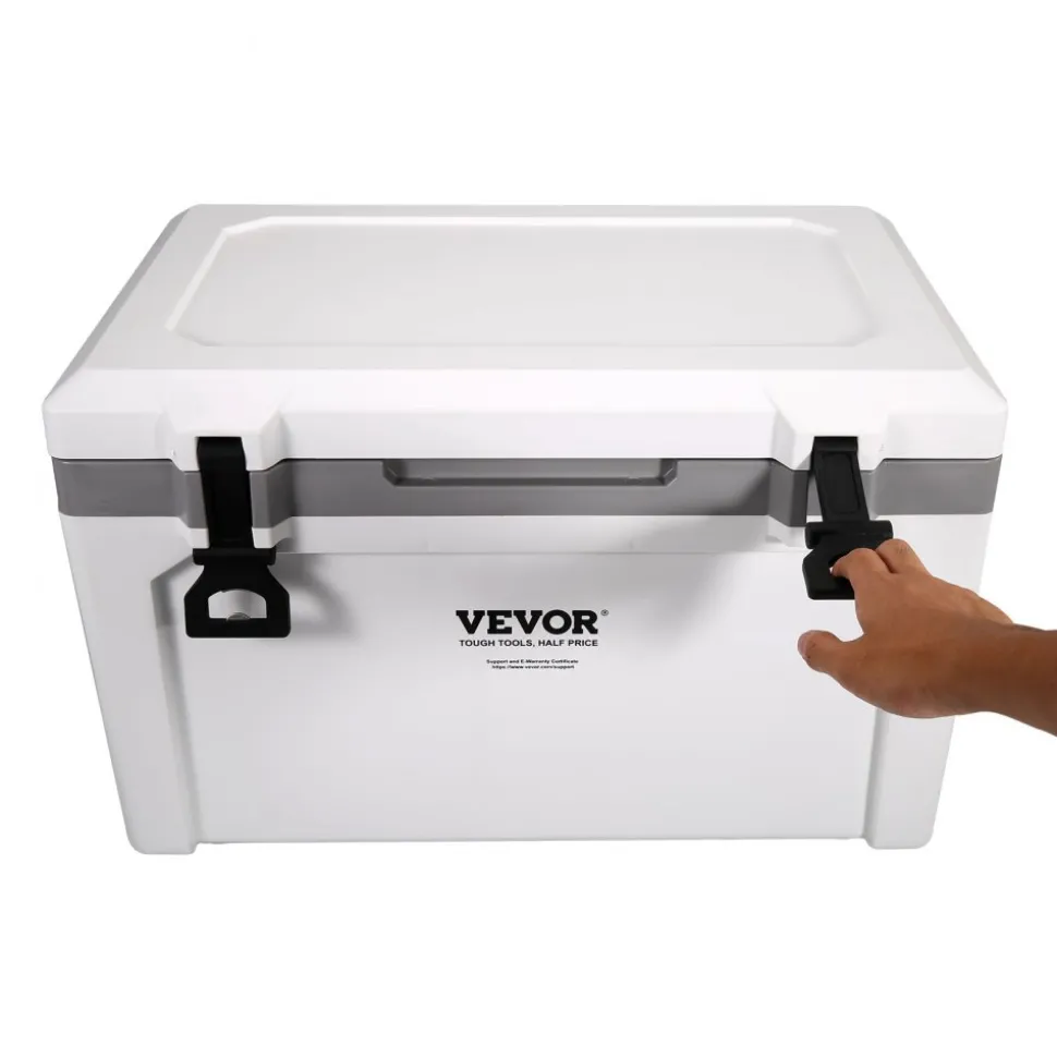 VEVOR Insulated Portable Cooler, 52 qt, Holds 50 Cans, Ice Retention Hard Cooler with Heavy Duty Handle, Ice Chest Lunch Box for Camping, Beach, Picnic, Travel, Outdoor, Keeps Ice for up to 6 Days