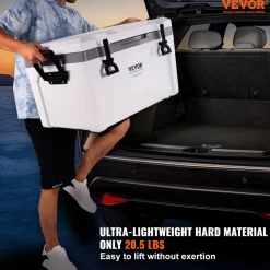 VEVOR Insulated Portable Cooler, 52 qt, Holds 50 Cans, Ice Retention Hard Cooler with Heavy Duty Handle, Ice Chest Lunch Box for Camping, Beach, Picnic, Travel, Outdoor, Keeps Ice for up to 6 Days