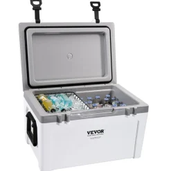 VEVOR Insulated Portable Cooler, 52 qt, Holds 50 Cans, Ice Retention Hard Cooler with Heavy Duty Handle, Ice Chest Lunch Box for Camping, Beach, Picnic, Travel, Outdoor, Keeps Ice for up to 6 Days