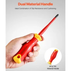 VEVOR Insulated Screwdriver Set, 50-Piece Professional Electrical Screwdriver Set, 1000V Insulated Electrician Tool, with Magnetic Tips, T-Handle Hex Wrench, Screwdriver, Single-Pole Voltage Tester
