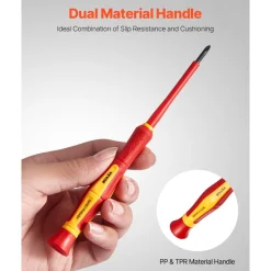 VEVOR Insulated Screwdriver Set, 6-Piece Professional Electrical Screwdriver Set, 1000V Insulated Electrician Tool Set, with Magnetic Phillips Slotted Tips, 360-Degree Rotating Screwdriver and Bag