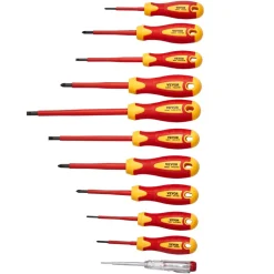 VEVOR Insulated Screwdriver Set, 11-Piece Professional Electrical Screwdriver Set, 1000V Insulated Electrician Tool Set, with Magnetic Phillips Slotted Pozi Tips, Voltage Tester, for Electricians