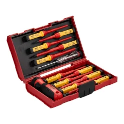 VEVOR Insulated Screwdriver Set, 13-Piece Professional Electrical Screwdriver Set, 1000V Insulated Electrician Tool Set, with Magnetic Phillips Slotted Pozi Torx Tips, Screwdrivers, for Electricians