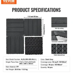 VEVOR Interlocking Deck Tiles, 54 Pack,12