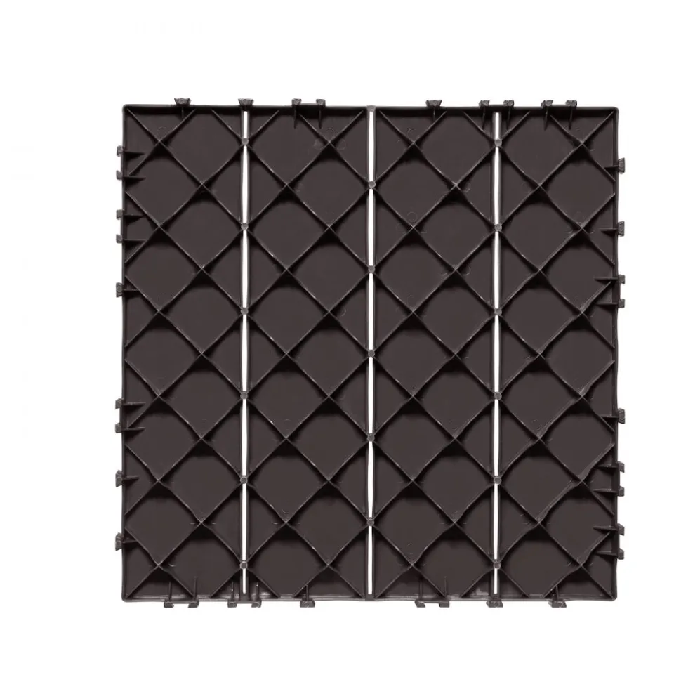 VEVOR Interlocking Deck Tiles, 10 Pack,12"x12" 10 sq. ft Plastic Waterproof Outdoor Flooring All Weather Use, Patio Floor Decking Covering Tiles for Porch Poolside Balcony Backyard, Dark Brown
