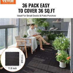 VEVOR Interlocking Deck Tiles, 36 Pack,11.6
