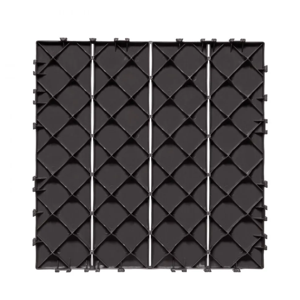 VEVOR Interlocking Deck Tiles, 36 Pack,11.6"x11.6" 36 sq. ft Plastic Waterproof Outdoor Flooring All Weather Use, Patio Floor Decking Covering Tiles for Porch Poolside Balcony Backyard, Dark Grey