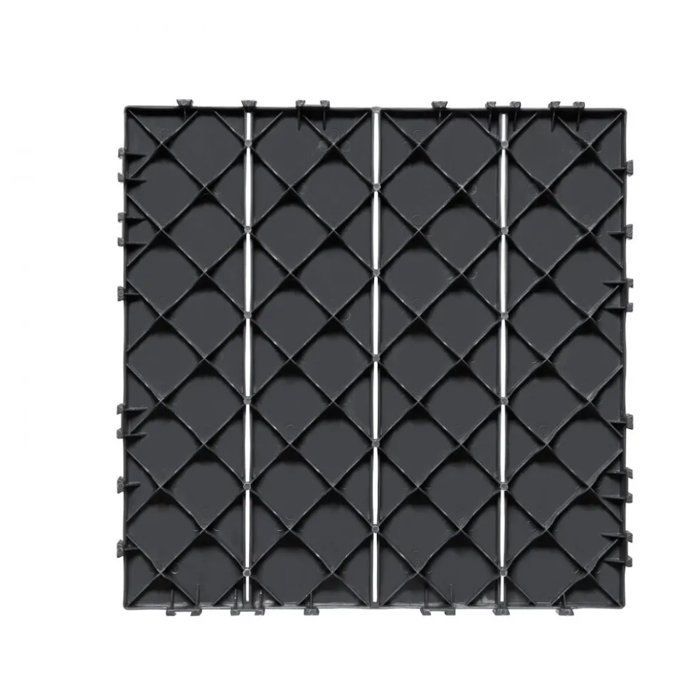 VEVOR Interlocking Deck Tiles, 10 Pack,12"x12" 10 sq. ft Plastic Waterproof Outdoor Flooring All Weather Use, Patio Floor Decking Covering Tiles for Porch Poolside Balcony Backyard, Dark Grey