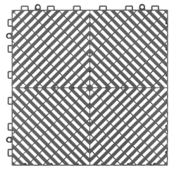 VEVOR Interlocking Drainage Mat, 12” x 12” Modular Interlocking Cushion, 55 Pcs Splicing Drainage Mats, Non-Slip Gray PP Drainage Floor Tile and Shower Mat, for Garage, Garden, Kitchen & Outdoor