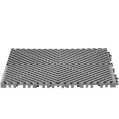 VEVOR Interlocking Drainage Mat, 12” x 12” Modular Interlocking Cushion, 55 Pcs Splicing Drainage Mats, Non-Slip Gray PP Drainage Floor Tile and Shower Mat, for Garage, Garden, Kitchen & Outdoor
