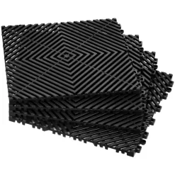 VEVOR Interlocking Drainage Mat, 50 Pcs Modular Interlocking Cushion, 12” x 12” Splicing Drainage Mats, Non-Slip Green PP Drainage Floor Tile and Shower Mat, for Garage, Garden, Kitchen & Outdoor