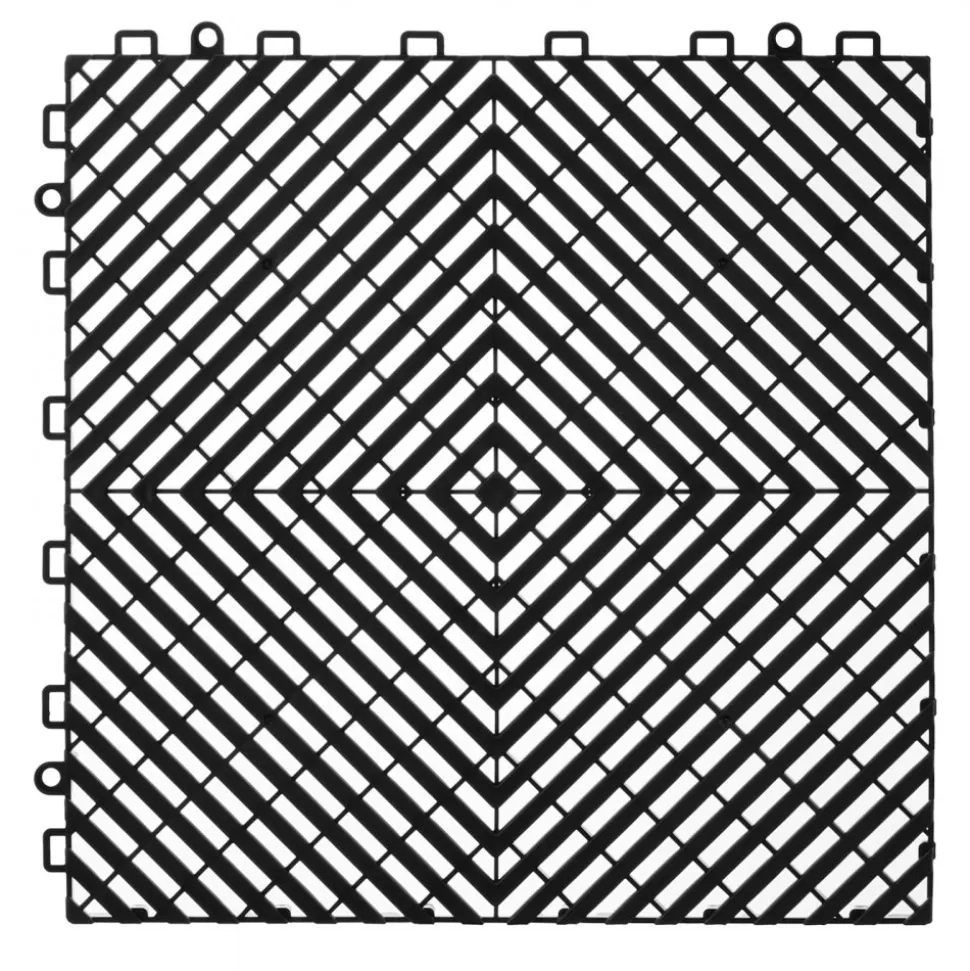 VEVOR Interlocking Drainage Mat, 50 Pcs Modular Interlocking Cushion, 12” x 12” Splicing Drainage Mats, Non-Slip Green PP Drainage Floor Tile and Shower Mat, for Garage, Garden, Kitchen & Outdoor