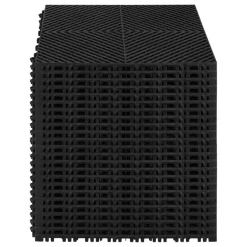 VEVOR Interlocking Drainage Mat, 15.7” x 15.7” Modular Interlocking Cushion, 24 Pcs Splicing Drainage Mats, Non-Slip Black PP Drainage Floor Tile and Shower Mat, for Garage, Garden, Kitchen & Outdoor