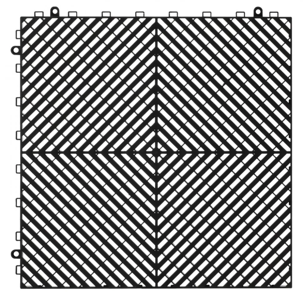 VEVOR Interlocking Drainage Mat, 12” x 12” Modular Interlocking Cushion, 12 Pcs Splicing Drainage Mats, Non-Slip Gray PP Drainage Floor Tile and Shower Mat, for Garage, Garden, Kitchen & Outdoor