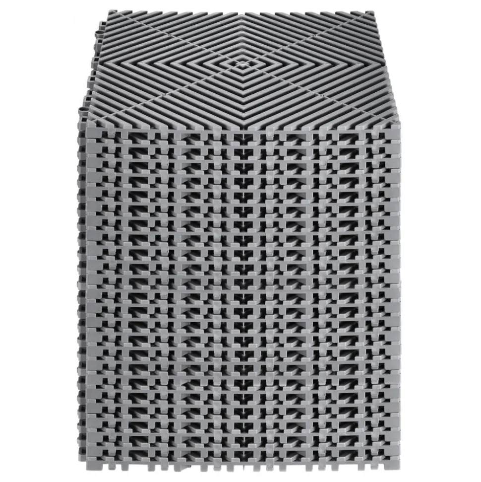 VEVOR Interlocking Drainage Mat, 12” x 12” Modular Interlocking Cushion, 24 Pcs Splicing Drainage Mats, Non-Slip Gray PP Drainage Floor Tile and Shower Mat, for Garage, Garden, Kitchen & Outdoor