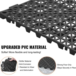 VEVOR Interlocking Tile 50PCS Black, Drainage Tiles 12