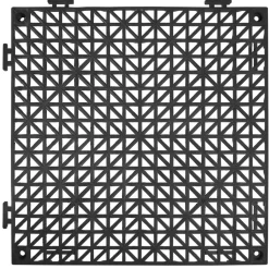 VEVOR Interlocking Tile 55PCS Black, Drainage Tiles 12" x 12" Splicing, Soft PVC Interlocking Drainage Floor Tiles, Non-Slip Drainage Holes for Restroom, Bathroom, Kitchen, Pool, Wet Areas