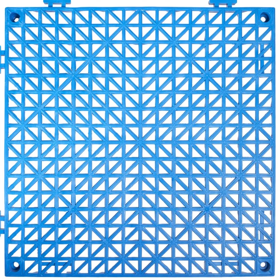 VEVOR Interlocking Tile 50PCS Blue, Drainage Tiles 12" x 12" Splicing, Soft PVC Interlocking Drainage Floor Tiles, Non-Slip Drainage Holes for Restroom, Bathroom, Kitchen, Pool, Wet Areas